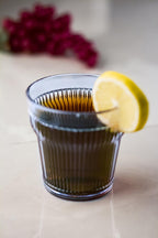 Akrilik Lacivert Tekli Kısa Bardak & Su Meşrubat Kahve Yanı Bardağı 300 ml ( Cam Değildir )