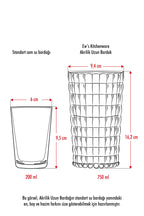 Allegra Koyu Yeşil Bardak - 750 ml Tekli Akrilik Malzeme - Cam Değildir Kırılmaya Dayanıklı