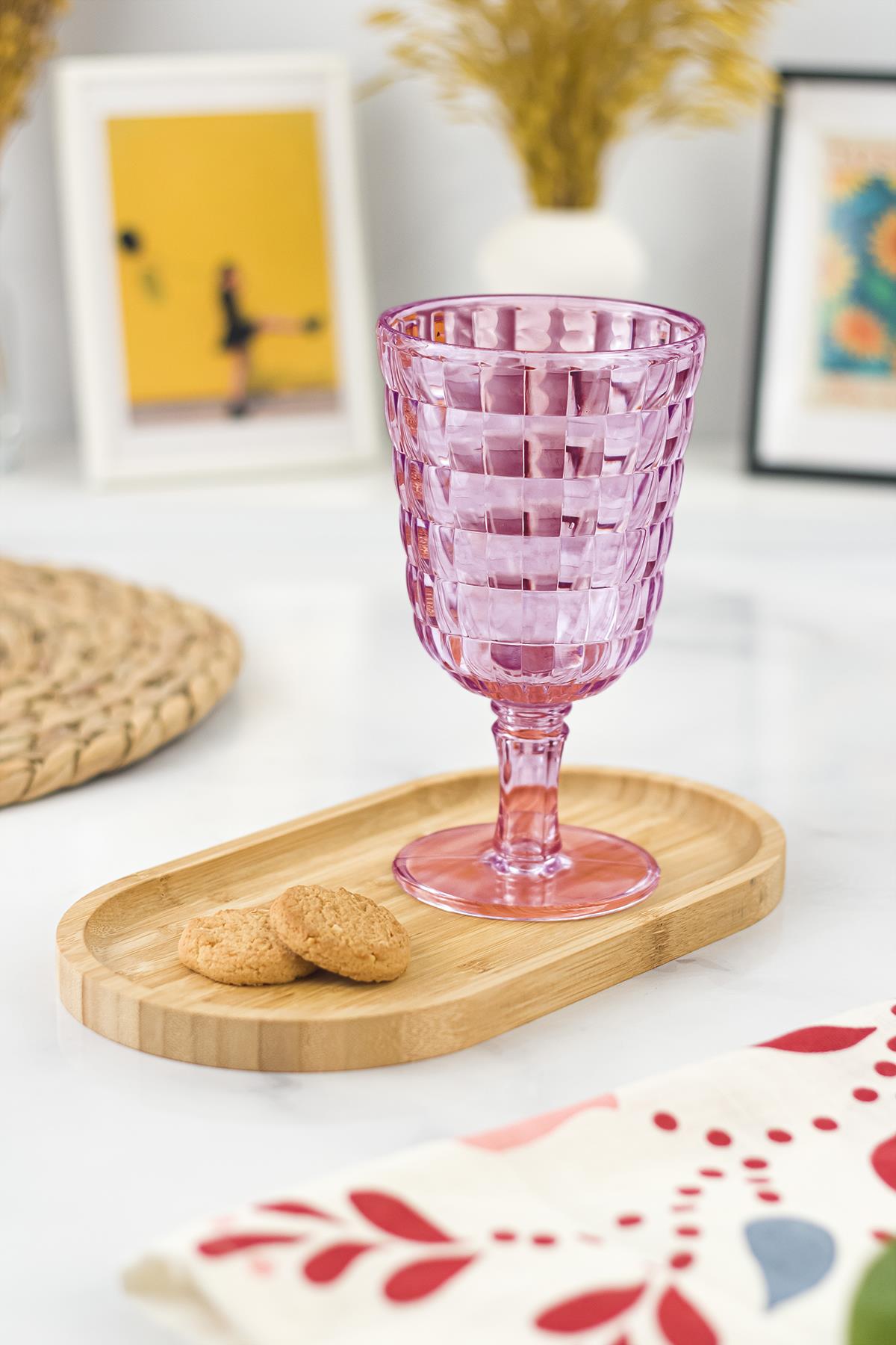 Allegra Mürdüm Kadeh Bardak - 450 ml Tekli Akrilik Malzeme - Cam Değildir Kırılmaya Dayanıklı