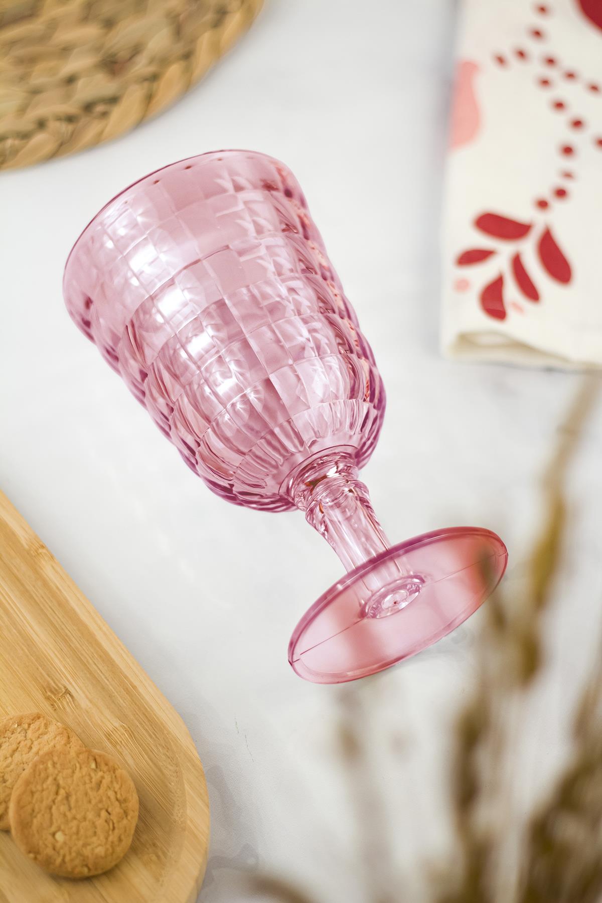 Allegra Mürdüm 6’lı Kadeh Bardak Seti 750 ml Akrilik Malzeme - Cam Değildir Kırılmaya Dayanıklı