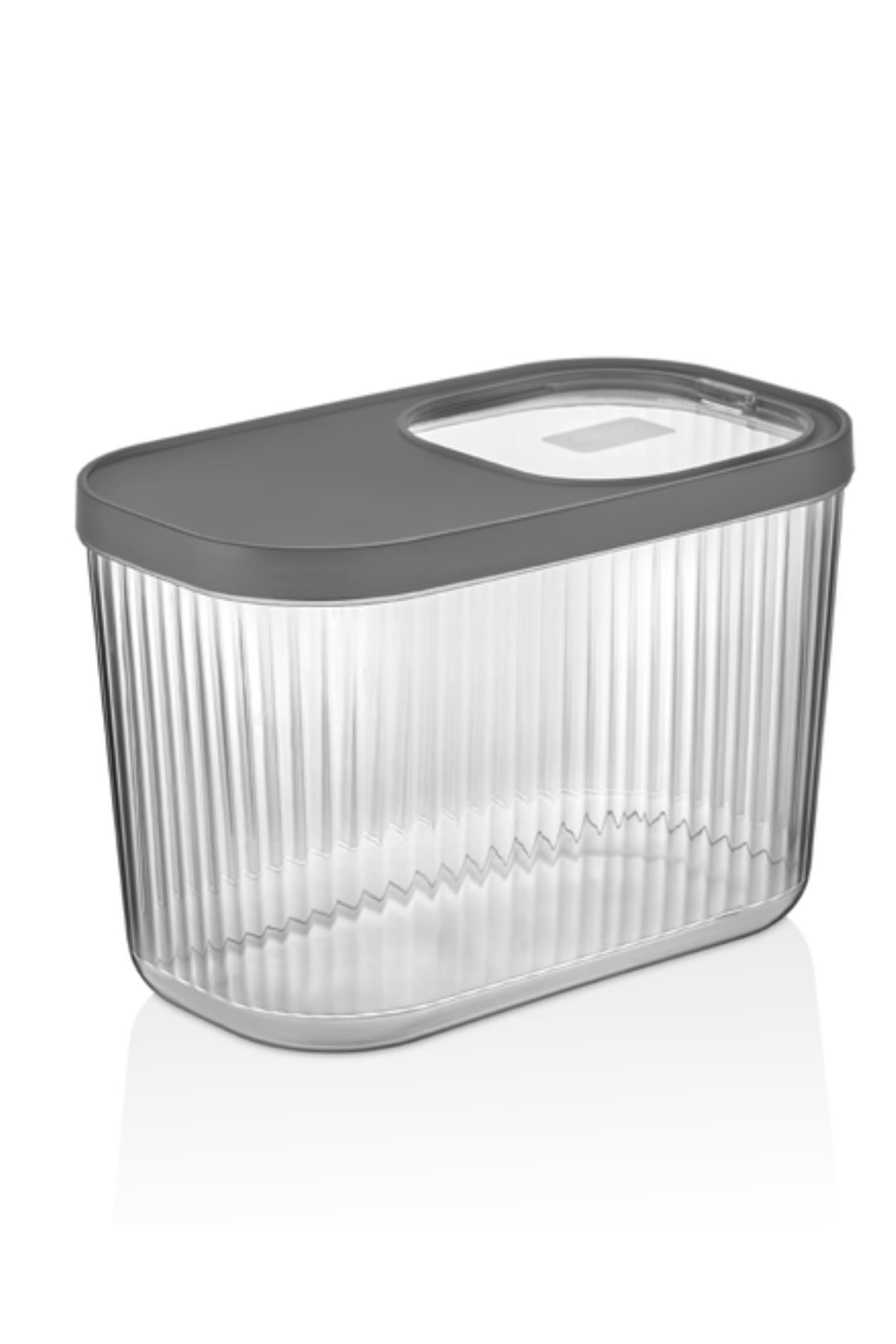 2'Li 10 LT Multibox Füme Kayar Kapaklı Saklama Kabı & Erzak Kabı & Toz Ve Tablet Deterjan Kutusu
