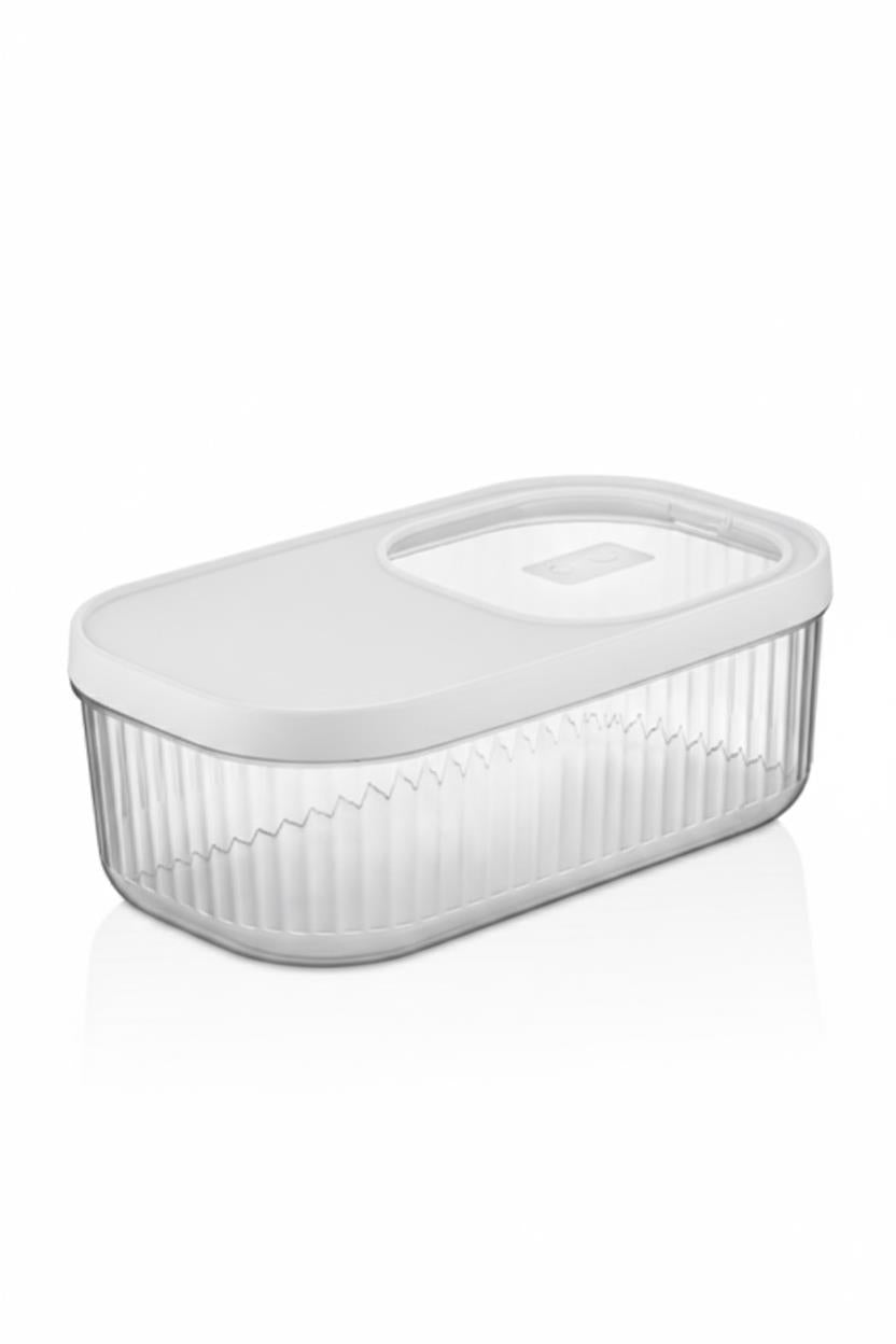 2'Li 5 LT Multibox Beyaz Kayar Kapaklı Saklama Kabı & Erzak Kabı & Toz Ve Tablet Deterjan Kutusu