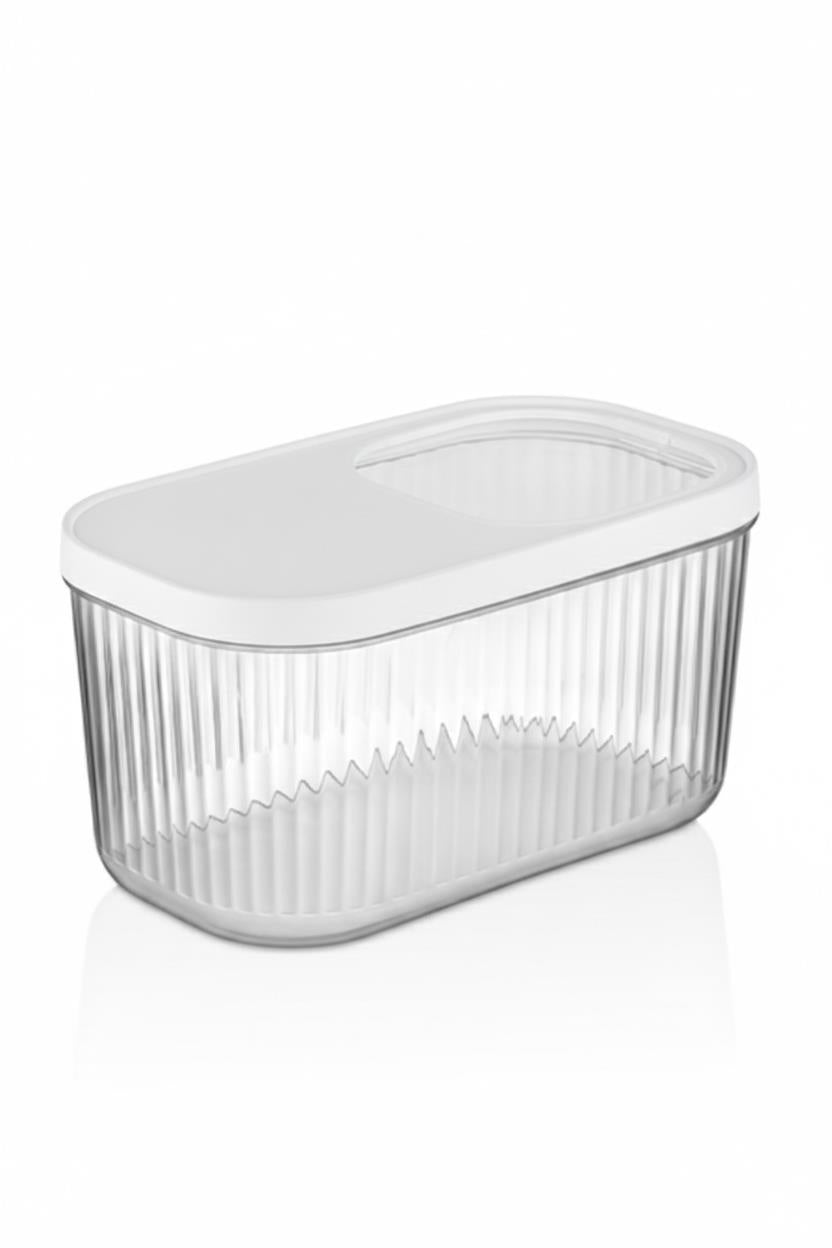 2'Li 7,5 LT Multibox Beyaz Kayar Kapaklı Saklama Kabı & Erzak Kabı & Toz Ve Tablet Deterjan Kutusu