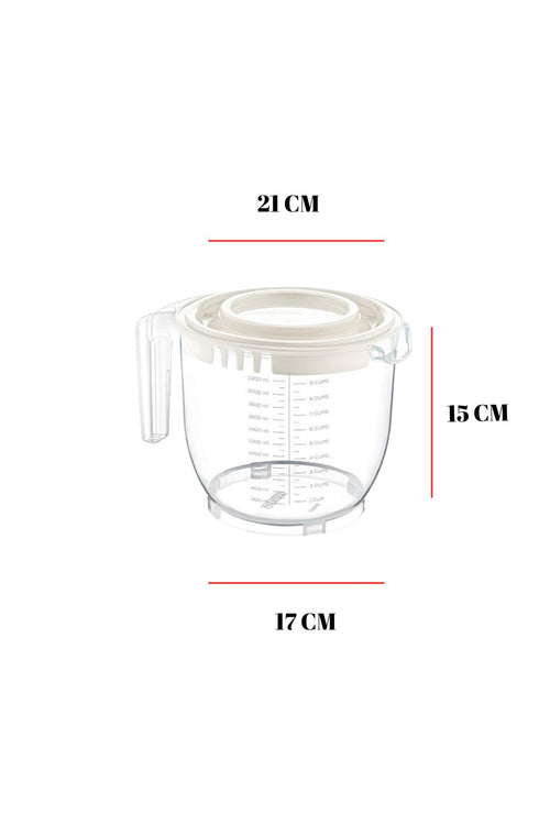 2200 Ml Mikser Kabı Mavi & Ölçü Kabı & Saklama Kabı-DNY0026