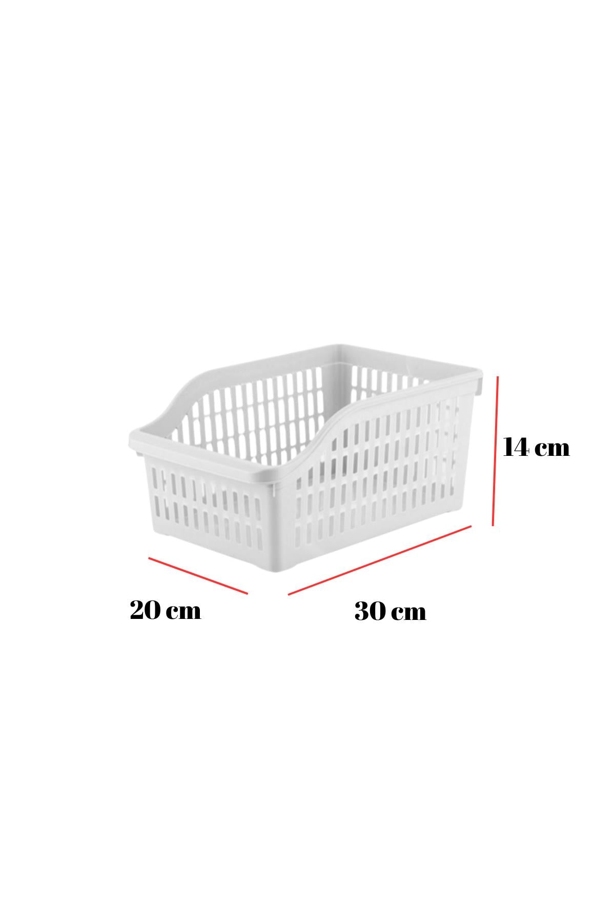 6’lı Buzdolabı Organizeri Düzenleyici Çok Amaçlı Dolap Düzenleyici Beyaz 12x30x14 cm