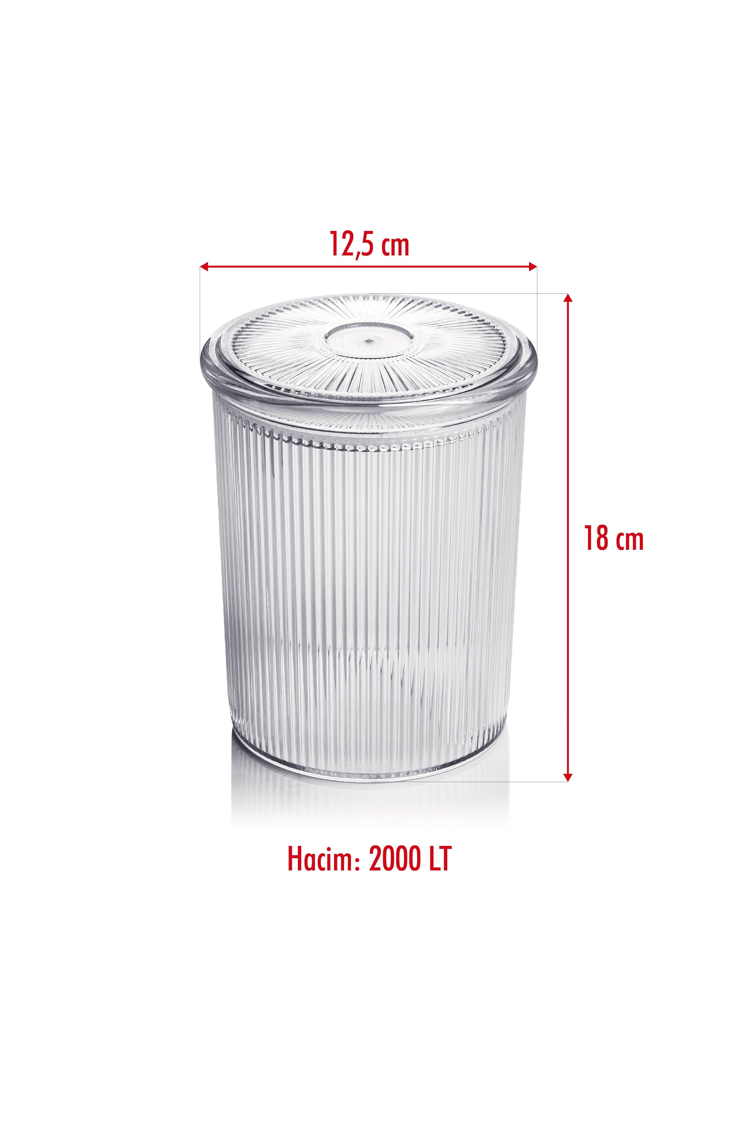 9'lu Barok Yuvarlak Büyük Kavanoz Seti & Saklama Kabı & Erzak Kabı (9*2000 ML)