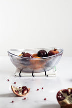 Akrilik Barok Şeffaf Büyük Oval Meyve & Salata Kasesi & Karıştırma Kabı / 3,3 Lt (CAM DEĞİLDİR)
