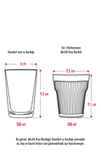 Akrilik Aquamarin 6'lı Kısa Bardak & Su Meşrubat Kahve Yanı Bardağı 300 ml ( Cam Değildir )