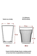 Akrilik Lacivert 6'lı Kısa Bardak & Su Meşrubat Kahve Yanı Bardağı 300 ml ( Cam Değildir )