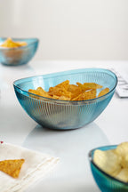 Akrilik Barok Aquamarin Orta Boy Oval Meyve & Salata Kasesi & Karıştırma Kabı / 1,6 Lt (CAM DEĞİLDİR)