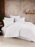 Clasy Butik Nevresim Takımı Çift Kişilik Estina V6 Beyaz