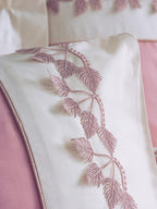 Cotton Box Brode Nakışlı Çift Kişilik Saten Nevresim Takımı Niobe Pembe