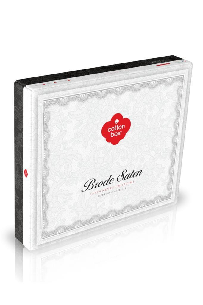 Cotton Box Brode Nakışlı Çift Kişilik Saten Nevresim Takımı Gloria Gold