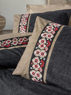 Cotton Box Folk Art Çift Kişilik Nevresim Takımı Yamka Bej 8680108078266