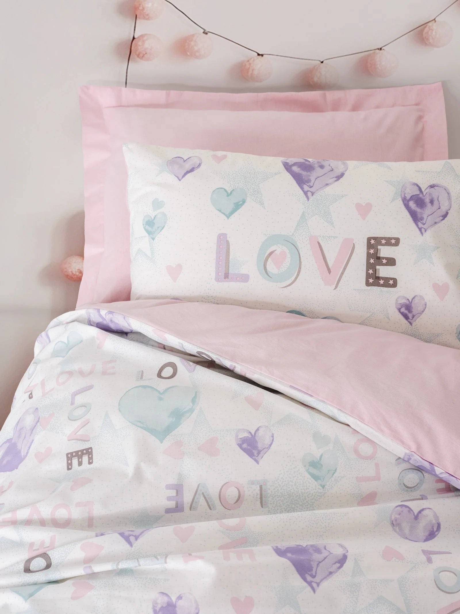 Cotton Box Genç Ranforce Nevresim Takımı Tek Kişilik Lovella Pembe