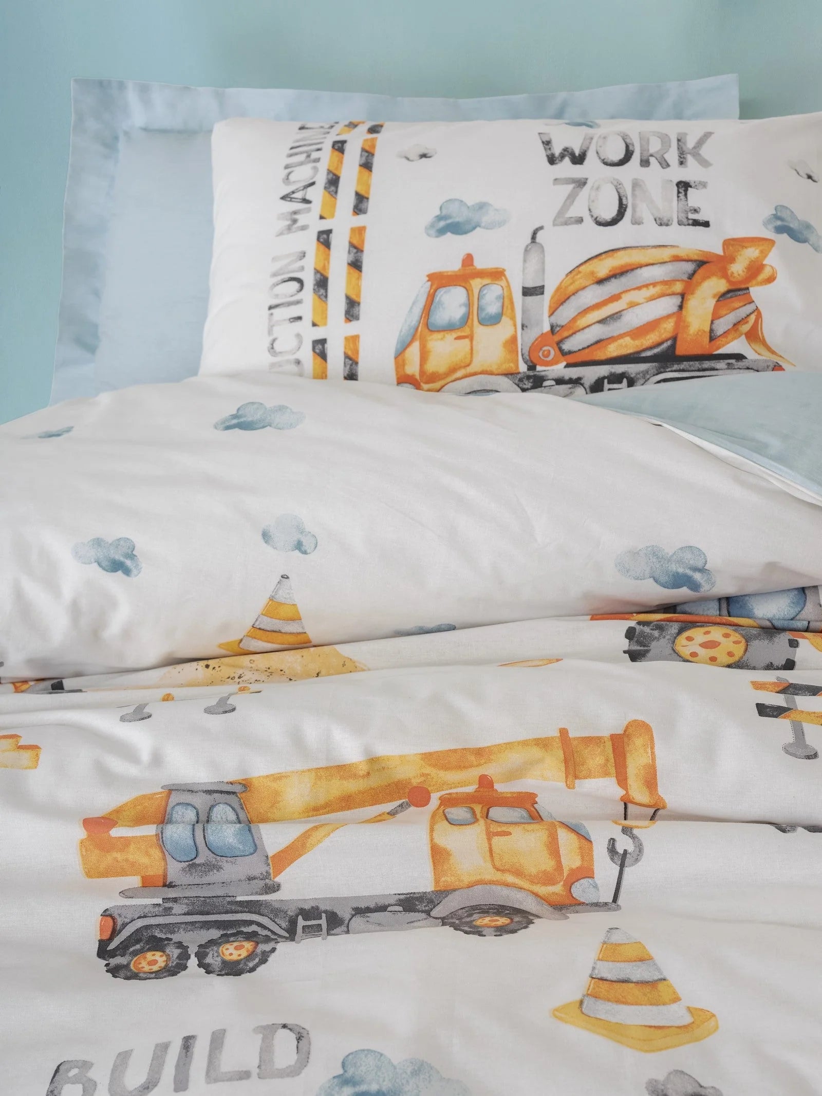 Cotton Box Genç Ranforce Nevresim Takımı Tek Kişilik Buildo Mavi