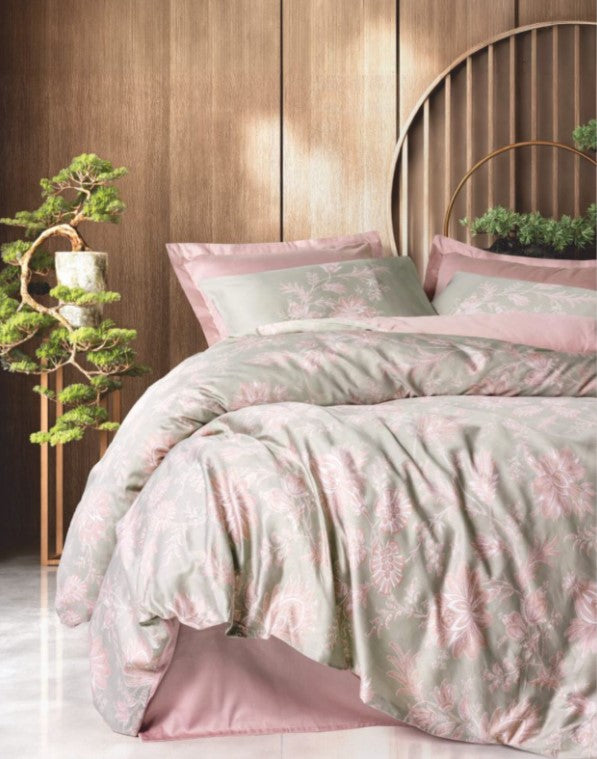 Cotton Box Betula Pudra Saten Nevresim Takımı Çift Kişilik