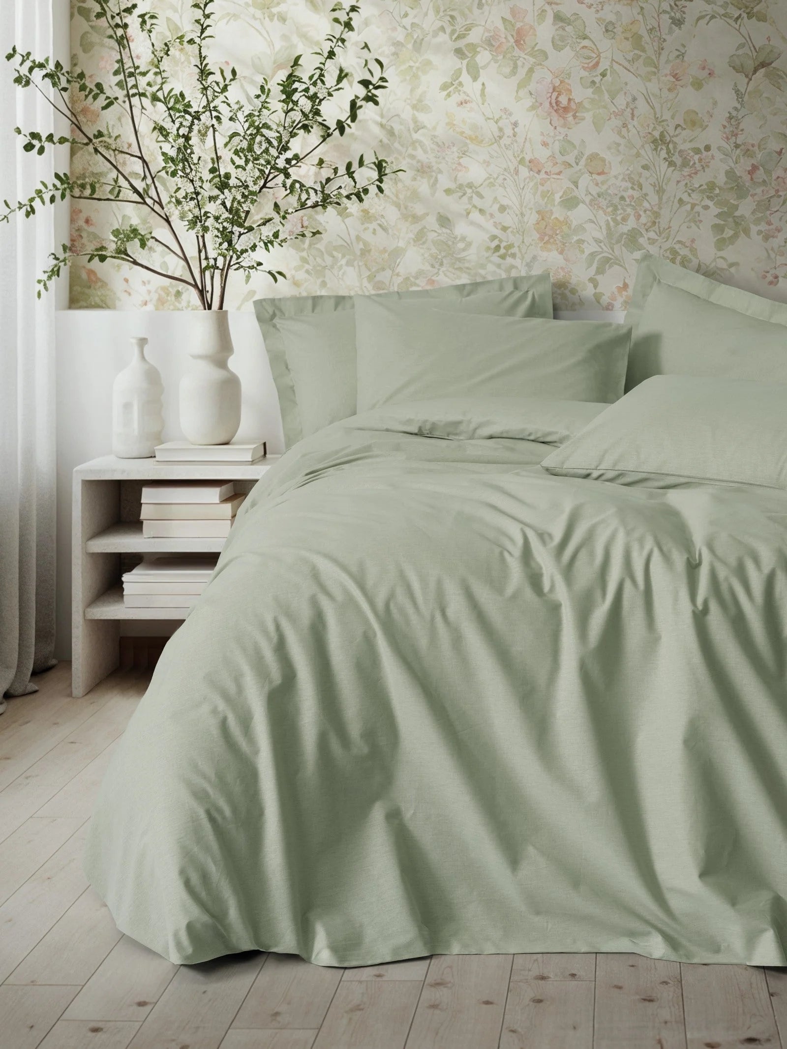 Cotton Box Plain Çift Kişilik Nevresim Takımı Adaçayı