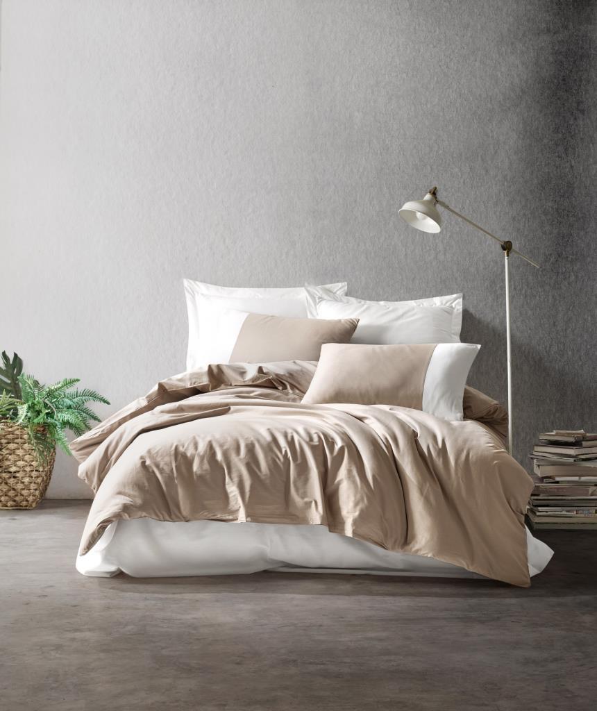 Cotton Box Plain Tek Kişilik Nevresim Takımı Vizon Krem