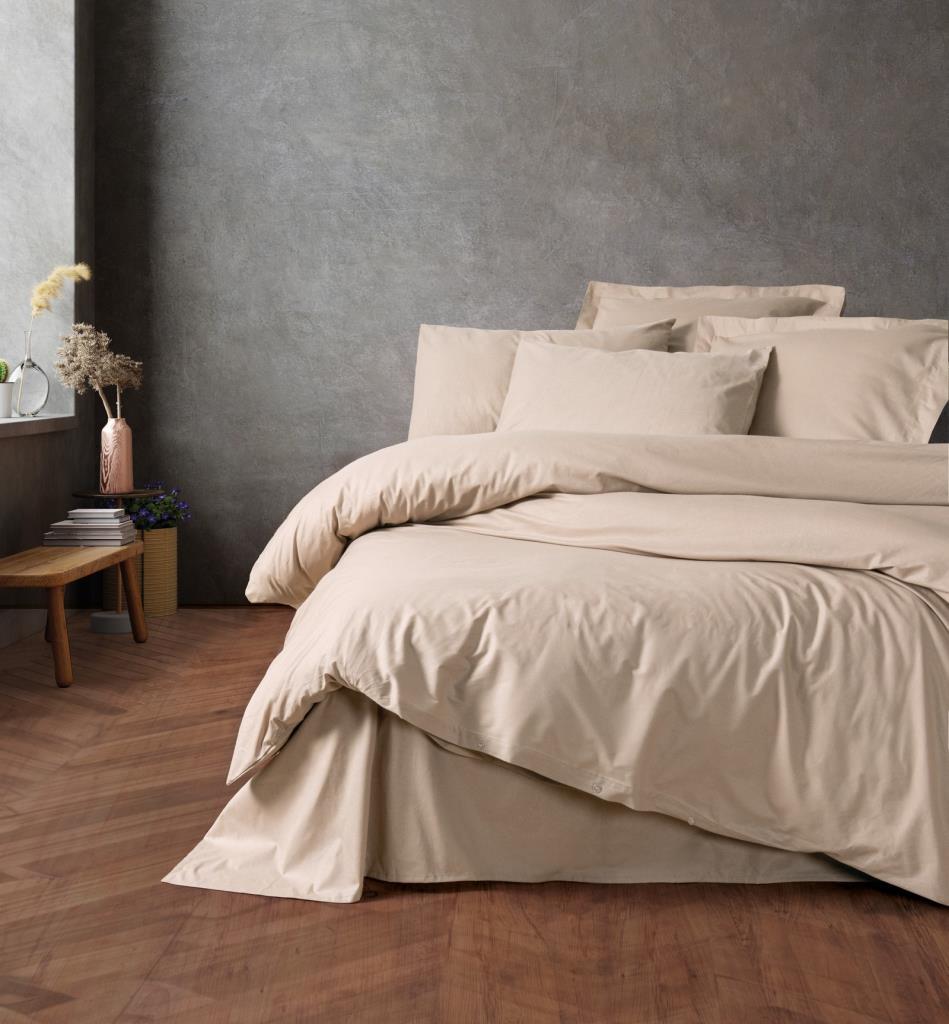 Cotton Box Plain Bej Tek Kişilik Ranforce Nevresim Takımı