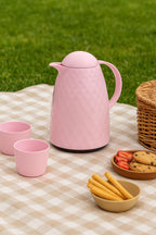 1 Lt Akrilik Soft Pembe Çay Termosu 12 Saat Sıcak 24 Saat Soğuk