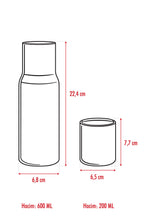 Borosilikat Cam Beyaz Başucu Sürahisi & Cam Sürahi * 600 ml