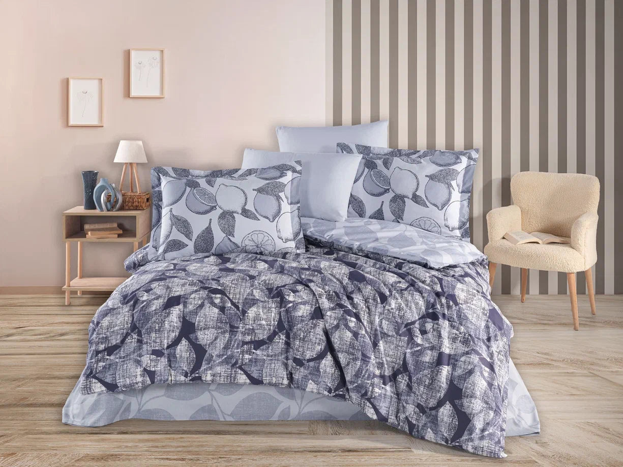 Hobby Çift Kişilik Poplin Nevresim Calisse Lacivert