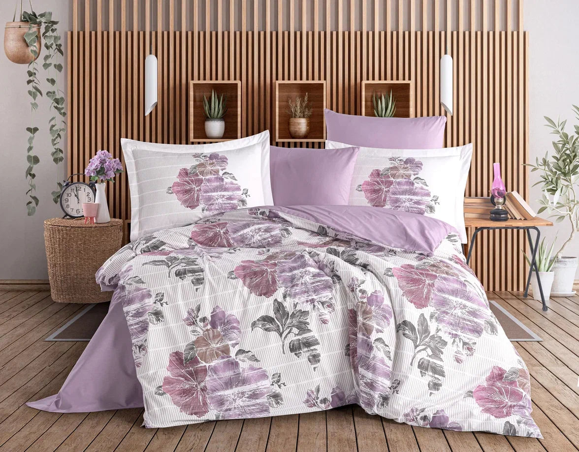 Hobby Çift Kişilik Poplin Nevresim Sara Mor