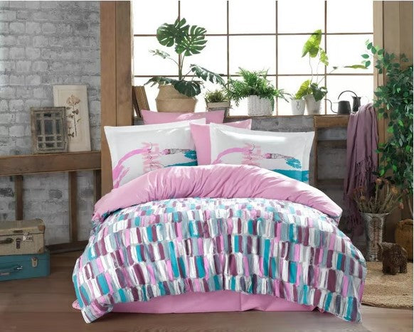 Hobby Kingsize Poplin Nevresim Mikado Pembe
