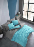 Hobby Kingsize Poplin Nevresim Diamond Turkuaz
