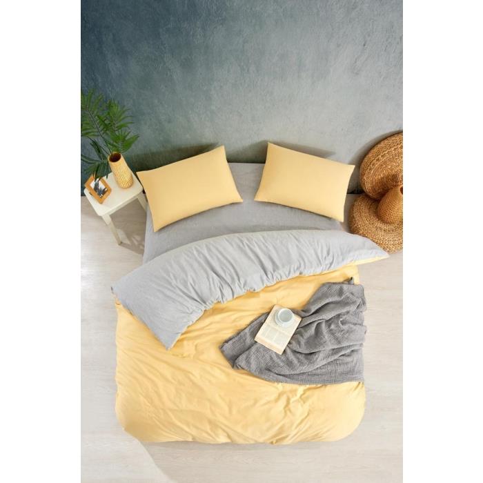 Luvu Home Düz Renk Tek Kişilik Nevresim Takımı Sarı 8627612612712
