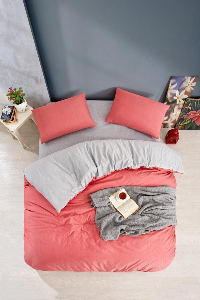 Luvu Home Düz Renk Tek Kişilik Nevresim Takımı Kırmızı