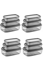 Oval 12 Parça Hava Almaz Sızdırmaz Saklama Kabı Seti Füme 4x(300/500/800 ml)