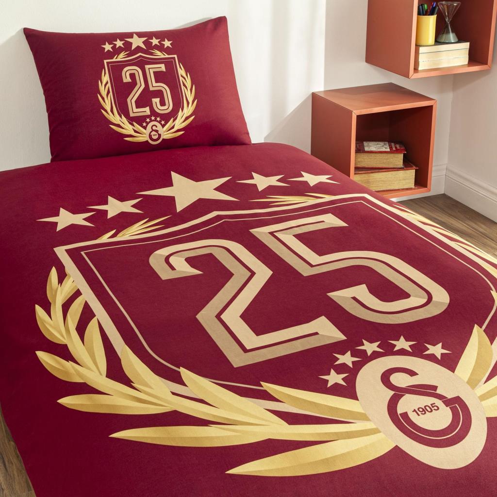 Taç Galatasaray 25. Şampiyonluk Tek Kişilik Lisanslı Nevresim Takımı
